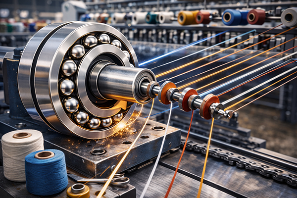 Textile-Industry Textile industry spinning machines using self-aligning ball bearings for high-speed shafts